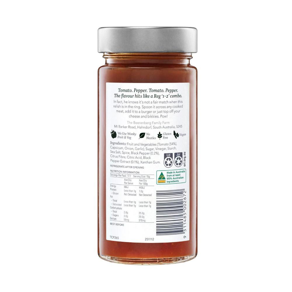 Beerenberg Tomato And Cracked Pepper Relish - 265g