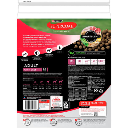 Supercoat Adult Beef Dry Dog Food 7kg