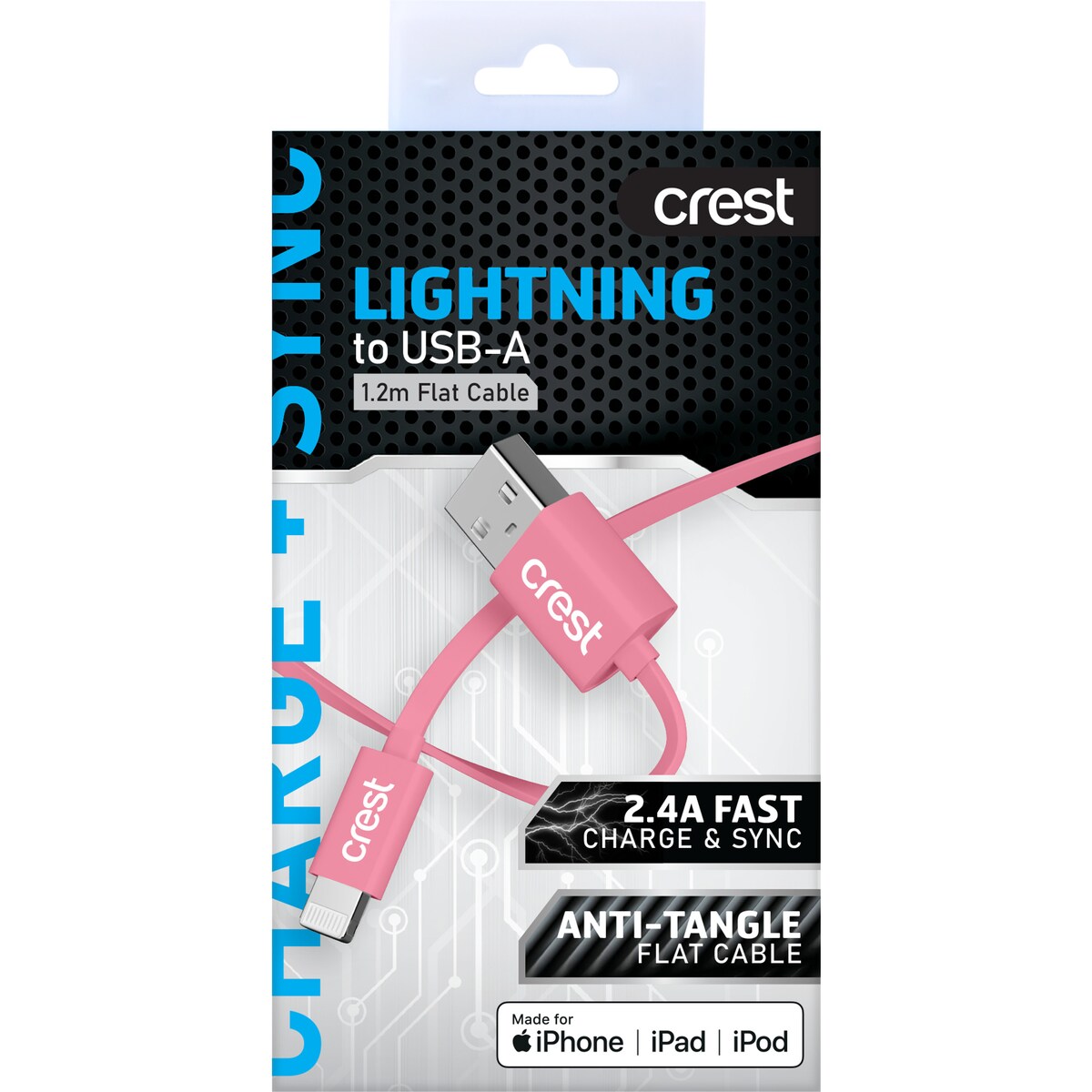 Crest Lightning to USB-A 1.2m Flat Cable each