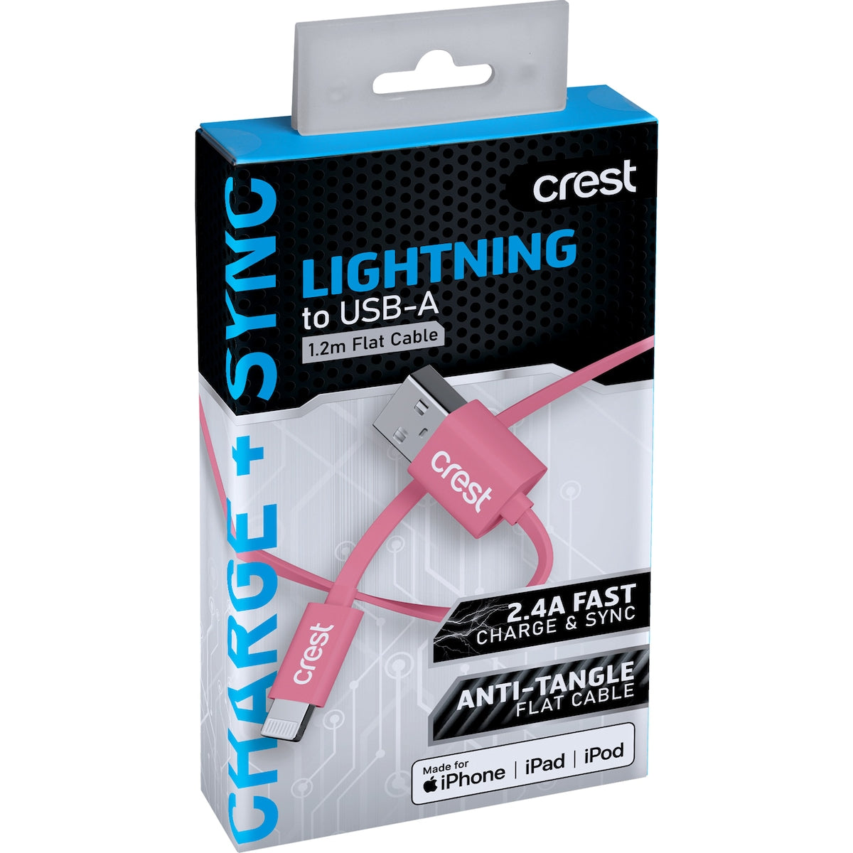 Crest Lightning to USB-A 1.2m Flat Cable each