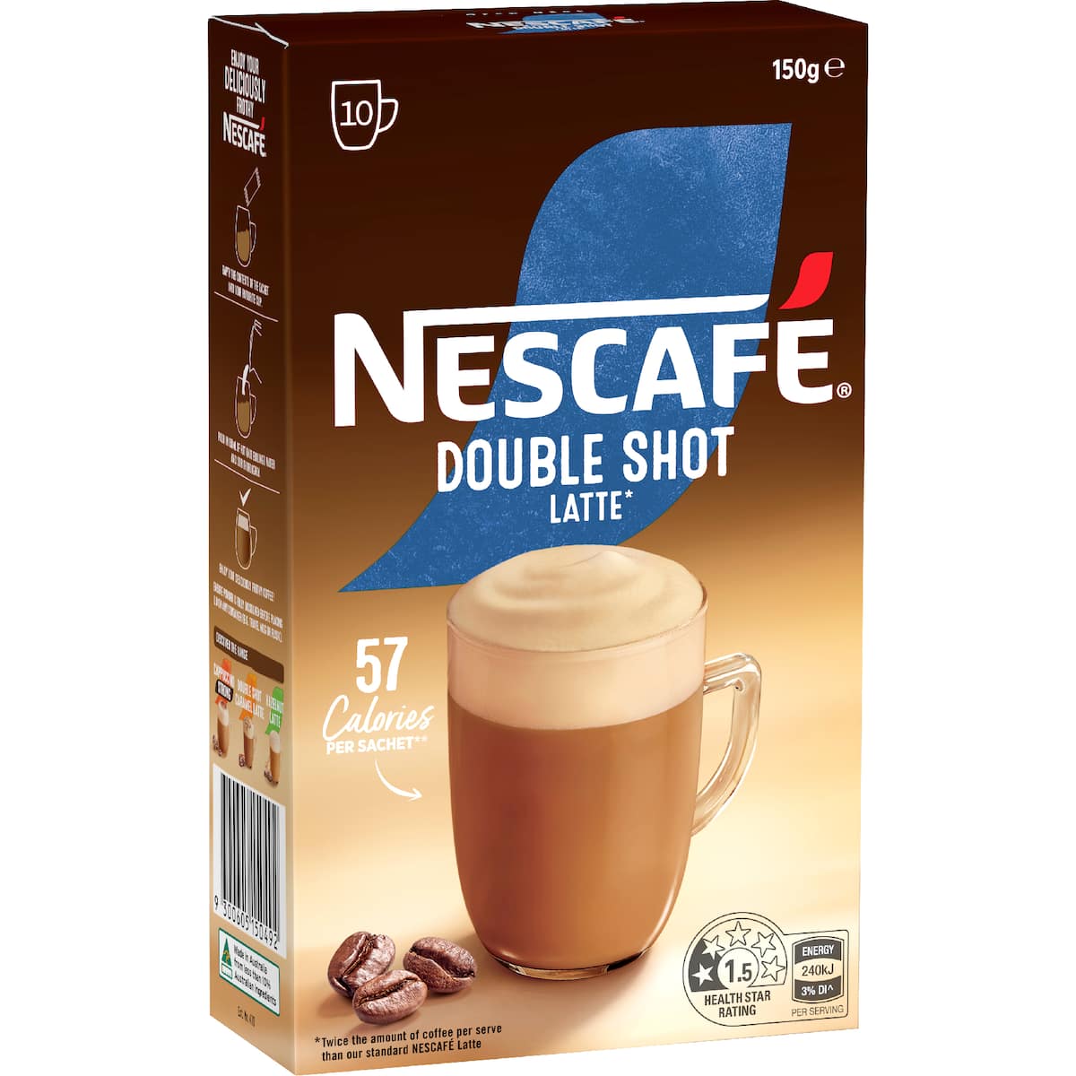 Nescafe Double Shot Latte Coffee Sachets 10 Pack