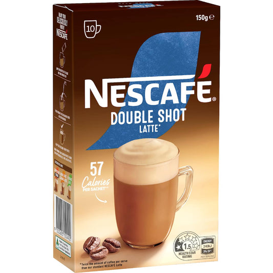 Nescafe Double Shot Latte Coffee Sachets 10 Pack
