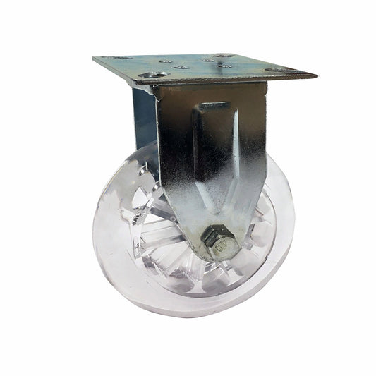 Easyroll 100mm Transparent Fixed Plate Castor