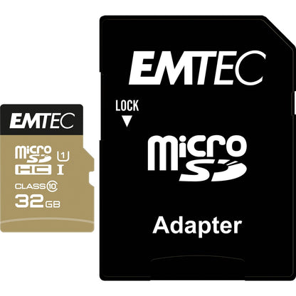 Emtec Gold Memory Card & Adapter 32gb Each