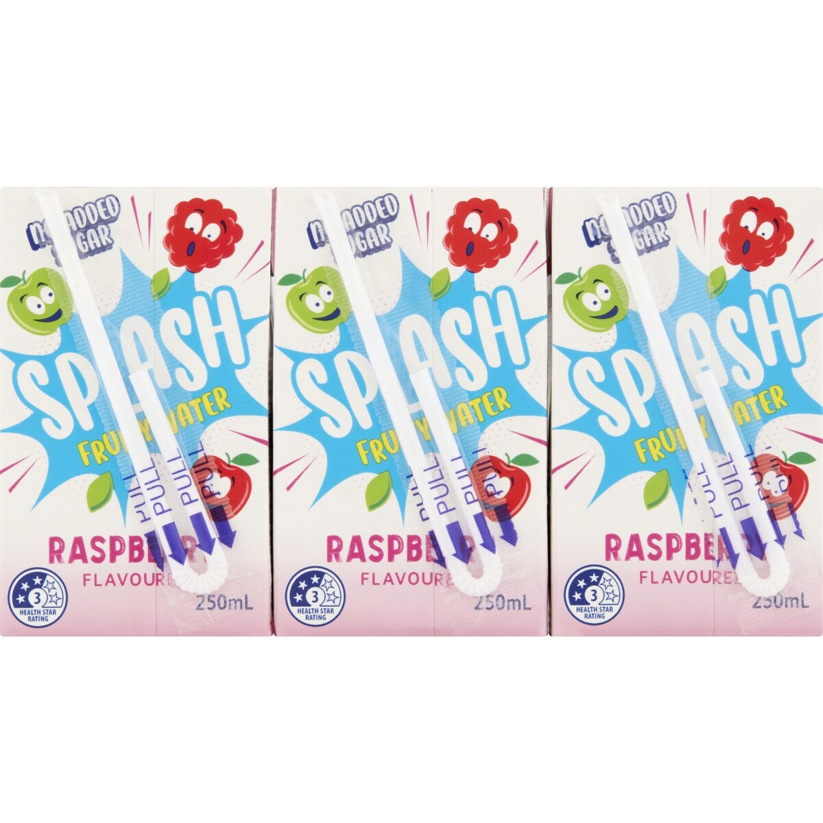 Splash Fruity Water Raspberry Flavour 250ml x 6 Pack