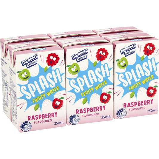 Splash Fruity Water Raspberry Flavour 250ml x 6 Pack