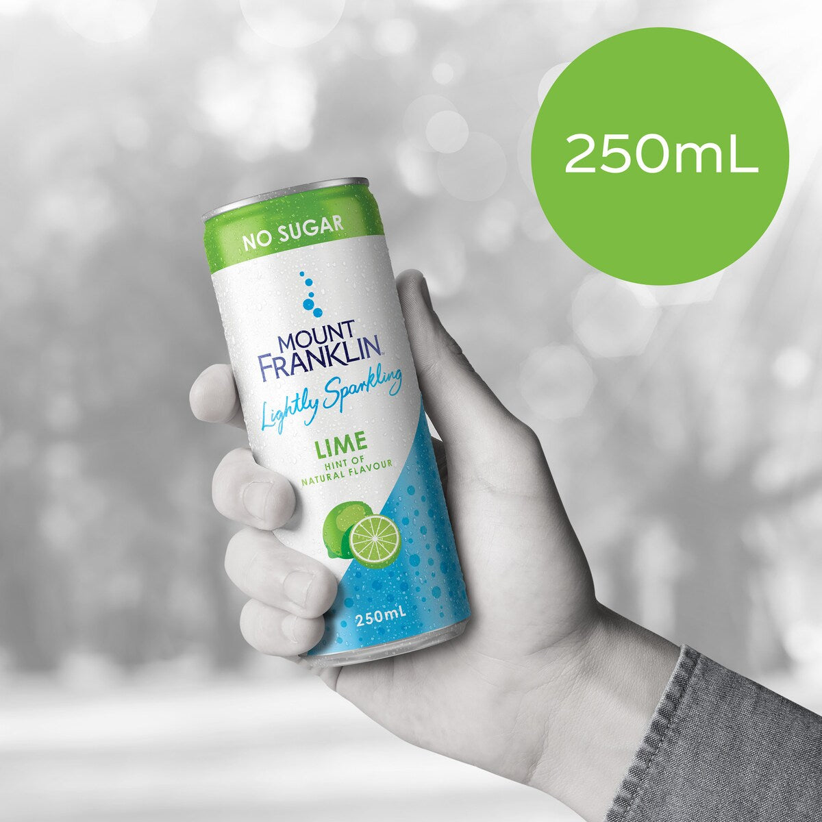 Mount Franklin Lightly Sparkling Water Lime Cans 250mL x 6 pack