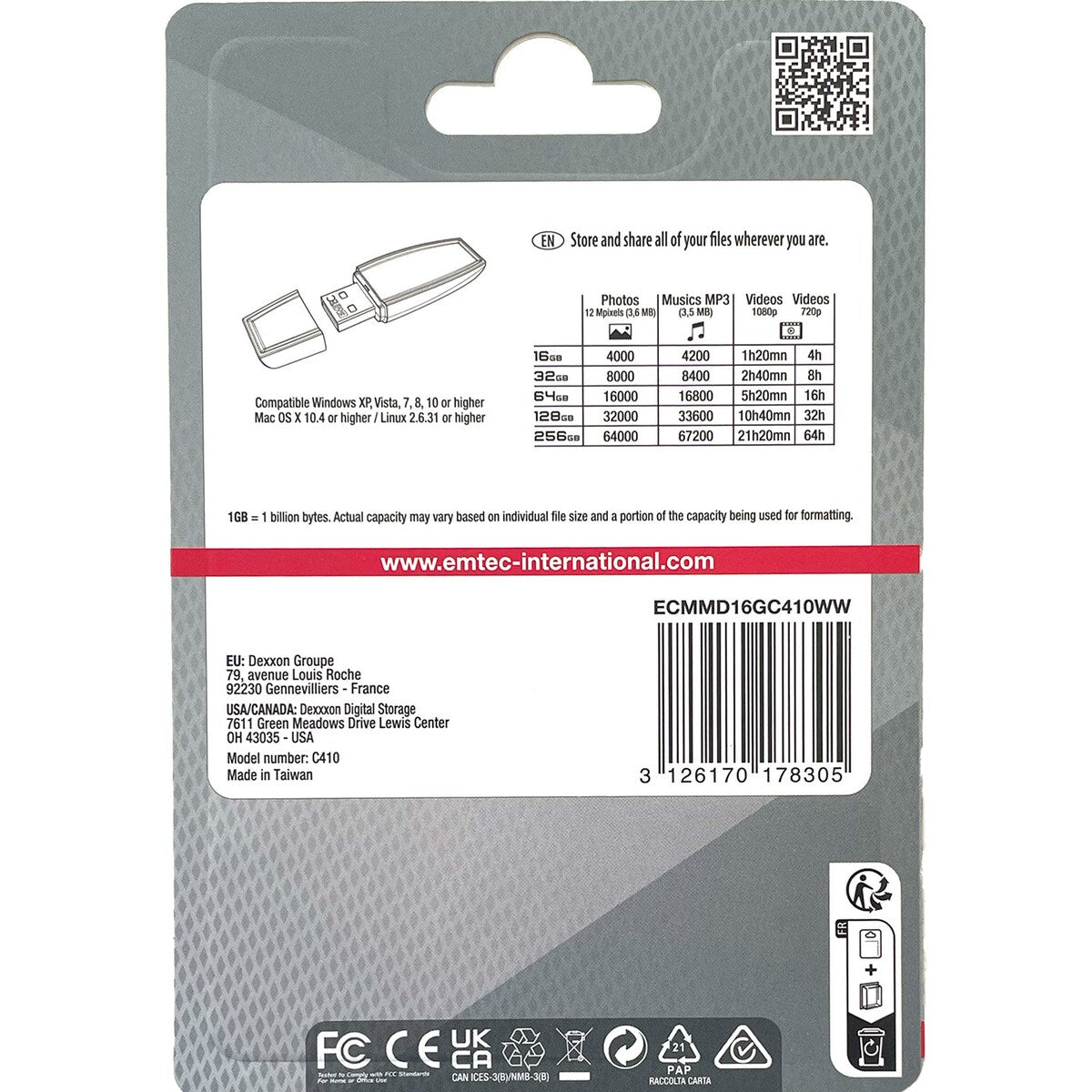 Emtec Style Flash Drive 16gb Usb 2.0 Each