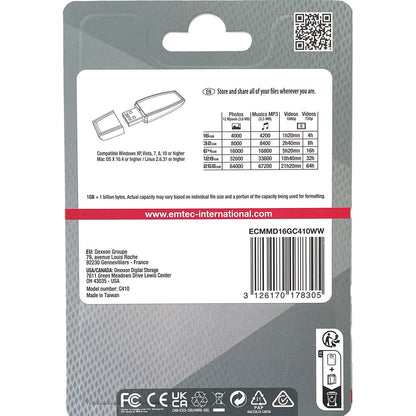 Emtec Style Flash Drive 16gb Usb 2.0 Each