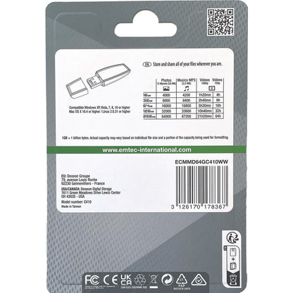 Emtec Style Flash Drive 64gb Usb 2.0 1 Pack