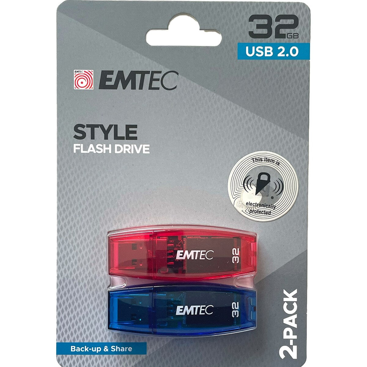 Emtec Style Flash Drive 32gb Usb 2.0 2 Pack