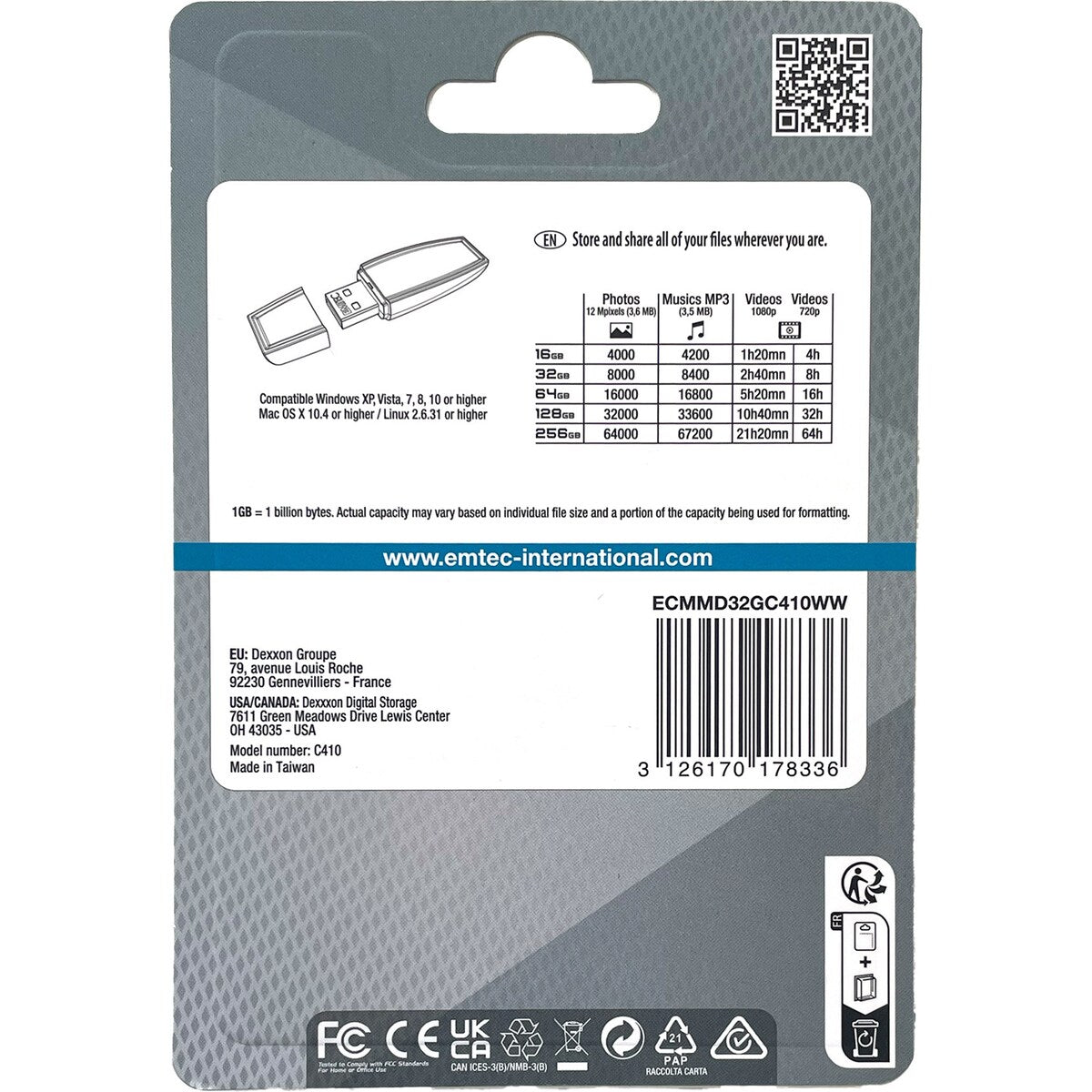 Emtec Style Flash Drive 32gb Usb 2.0 1 Pack