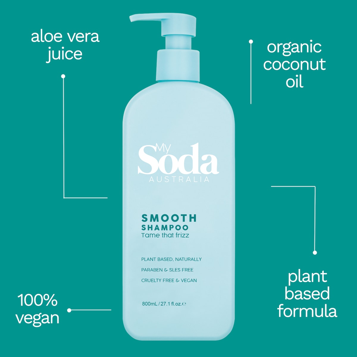 My Soda Smooth & Silky Shampoo For Frizz Prone Hair 800ml