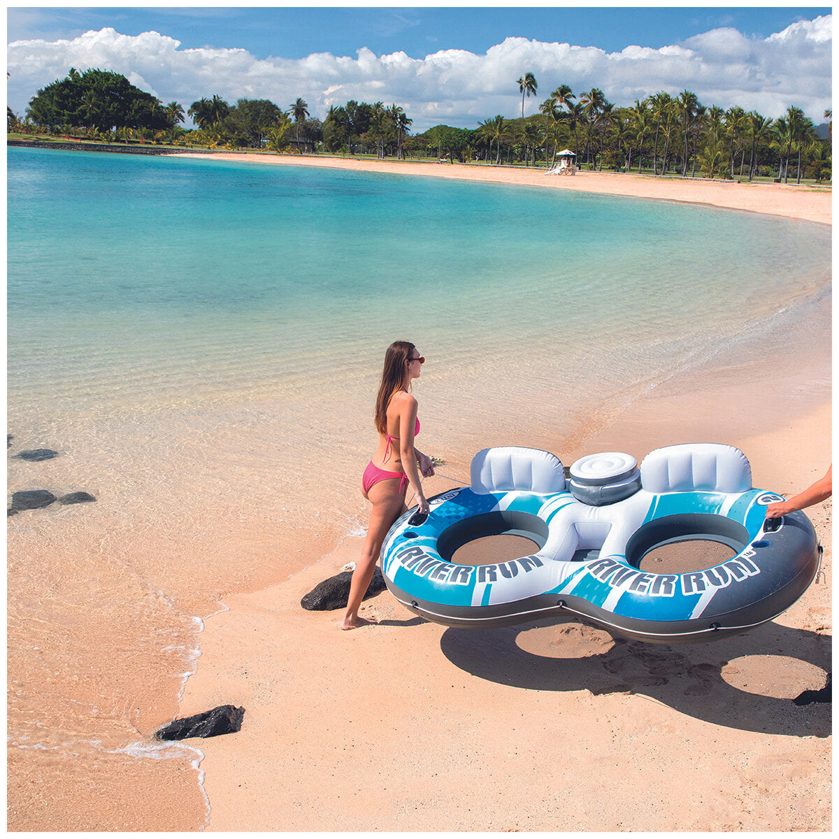 Intex Blue Rapid River Run 2 Inflatable Lounge 2.43 x 1.57M
