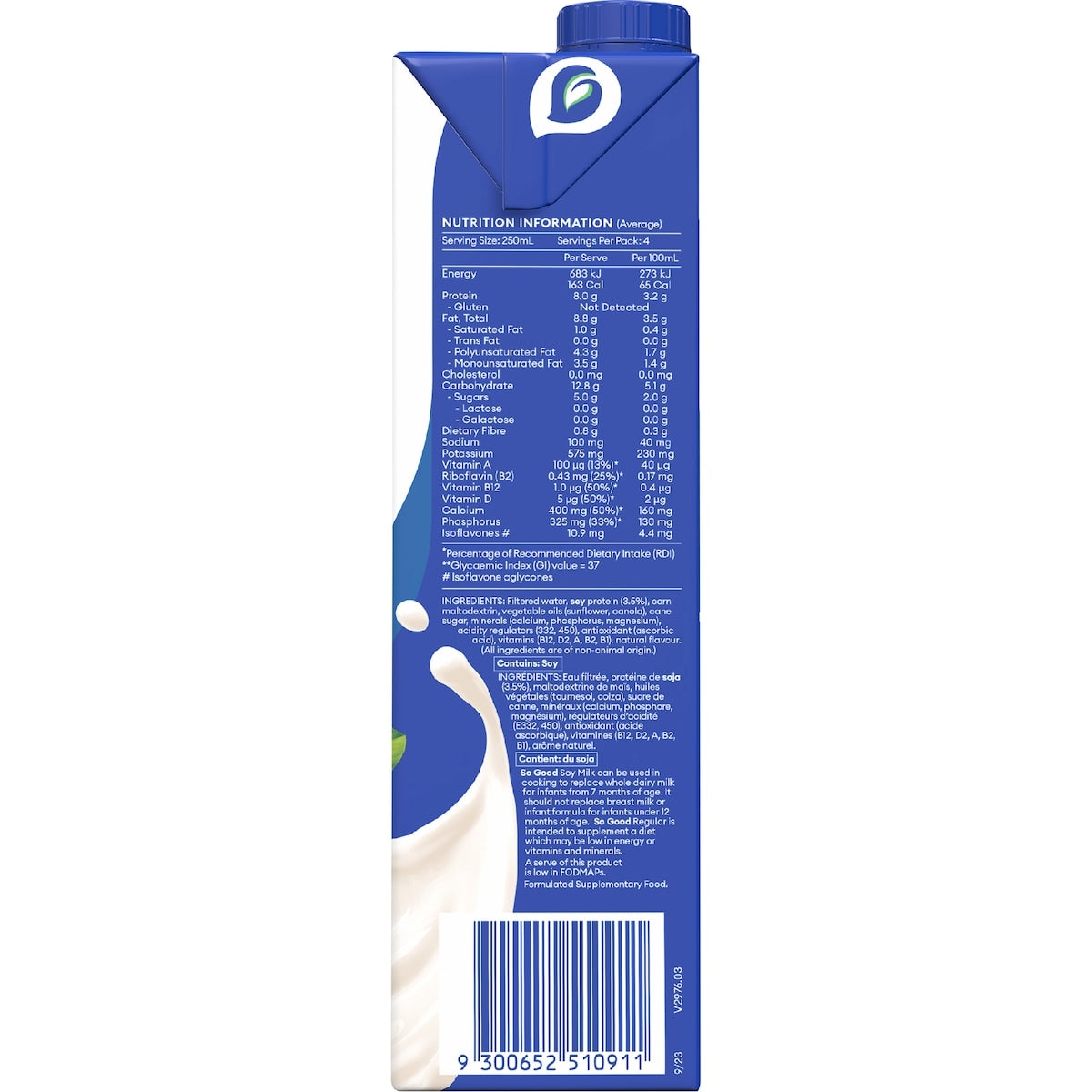 Sanitarium So Good Soy Regular Long Life Milk Uht 1l