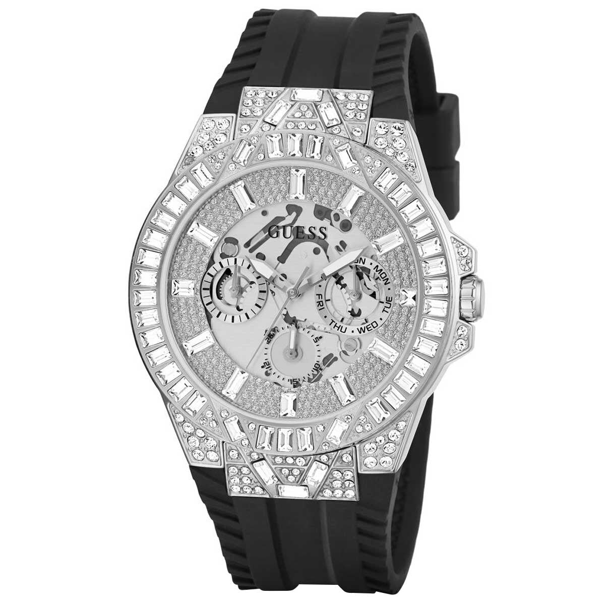 GUESS Dynasty Silver And Black Men's Watch GW0498G1