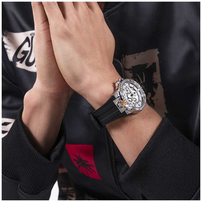 GUESS Dynasty Silver And Black Men's Watch GW0498G1