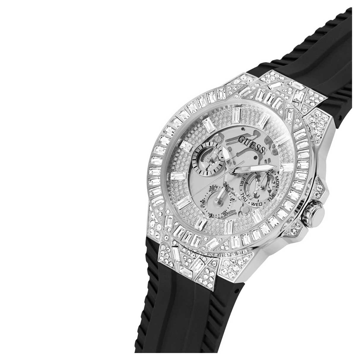 GUESS Dynasty Silver And Black Men's Watch GW0498G1