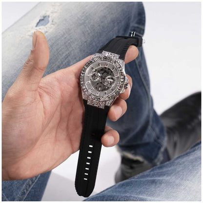 GUESS Dynasty Silver And Black Men's Watch GW0498G1