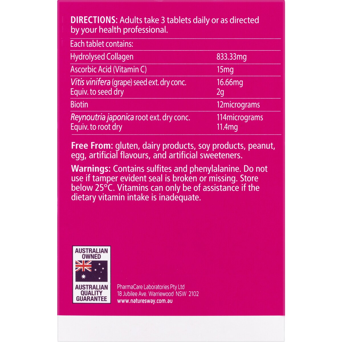 Natures Way Beauty Collagen Tablets 120 pack