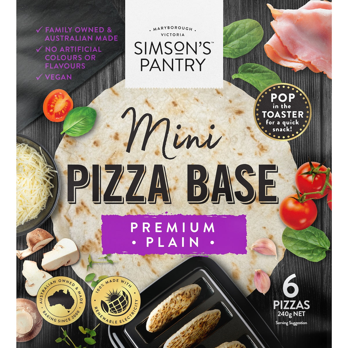 Simson's Pantry Mini Pizza Bases Plain 6 Pack