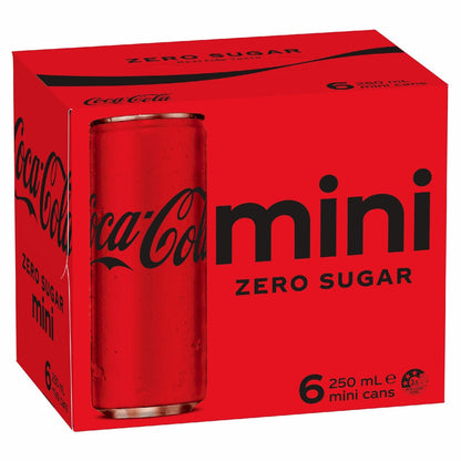 Coca - Cola Zero Sugar Soft Drink Mini Cans 6 X 250ml