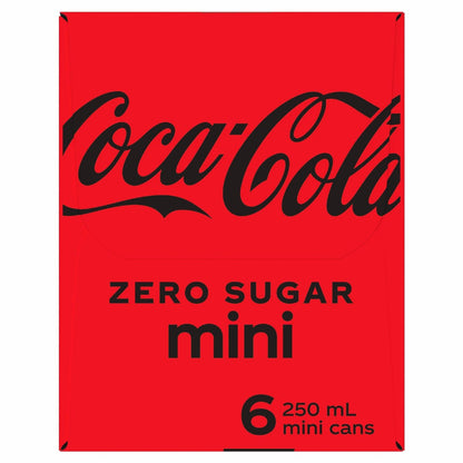 Coca - Cola Zero Sugar Soft Drink Mini Cans 6 X 250ml