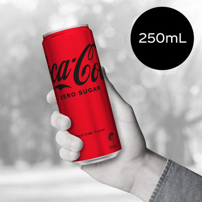 Coca-cola Zero Sugar Soft Drink Mini Cans 250ml X 6 Pack