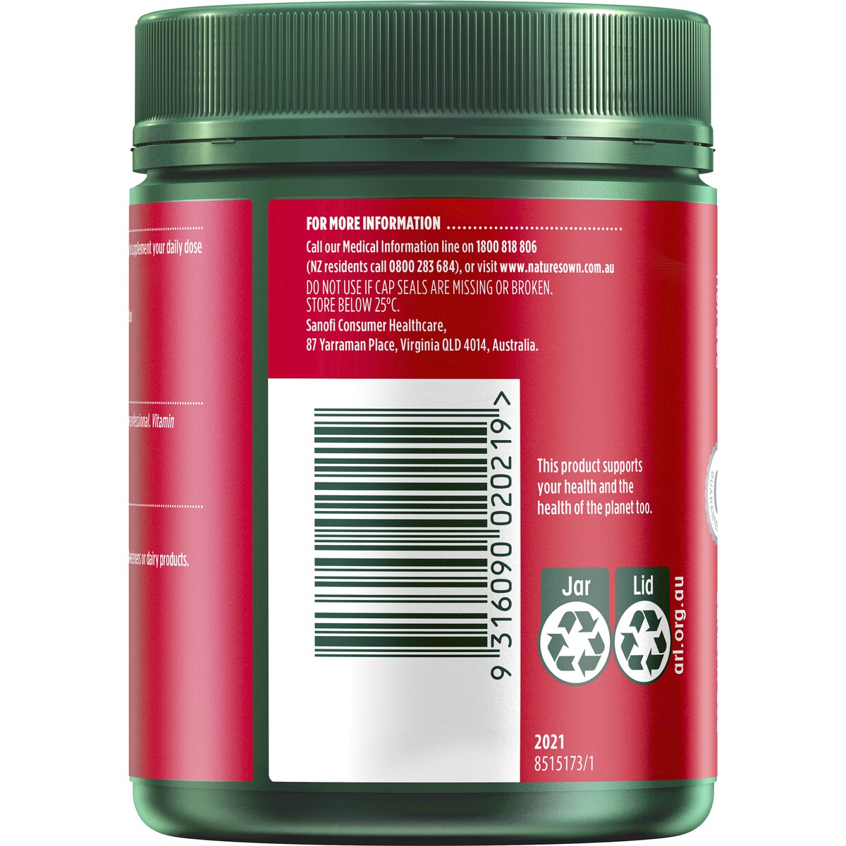 Nature's Own Vitamin D 1000IU D3 Capsules For Bone Health + Immunity 400 pack