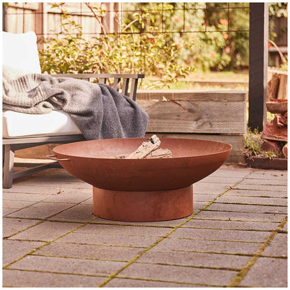 Glow Brooklyn Large Bowl Fire Pit 80cm Rust