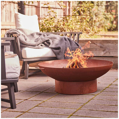 Glow Brooklyn Large Bowl Fire Pit 80cm Rust