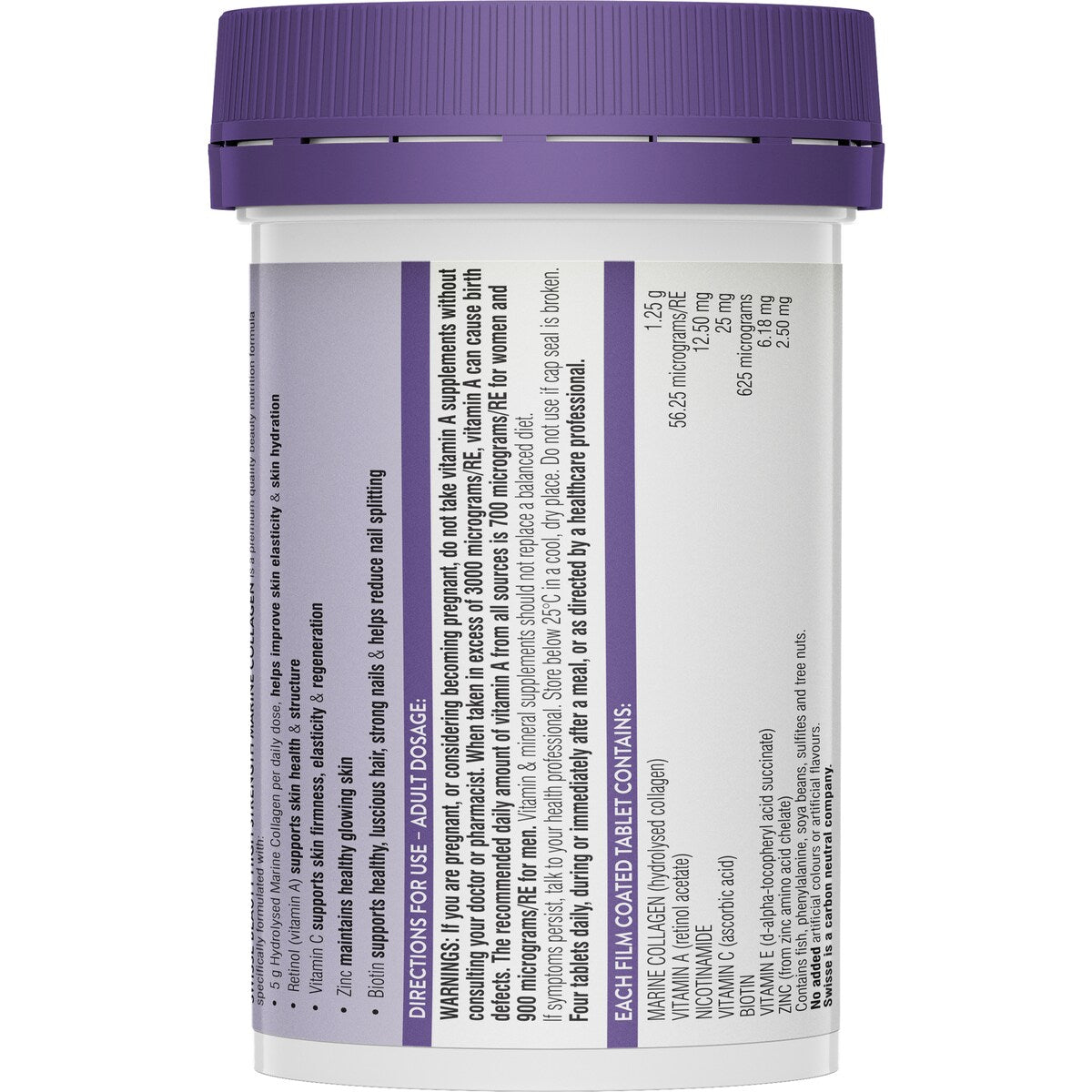Swisse Beauty High Strength Marine Collagen Tablets For Skin 60 Pack
