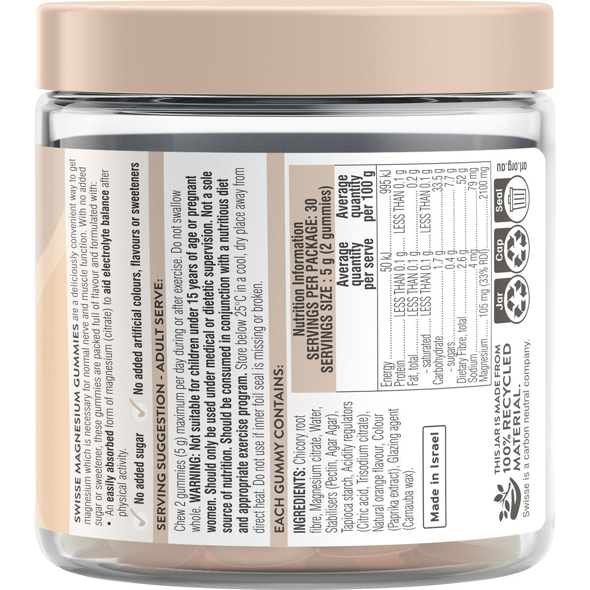 Swisse Ultiboost Magnesium Gummies For Bone And Muscle Health 60 Pack