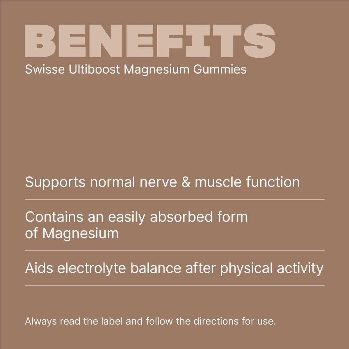 Swisse Ultiboost Magnesium Gummies For Bone And Muscle Health 60 Pack