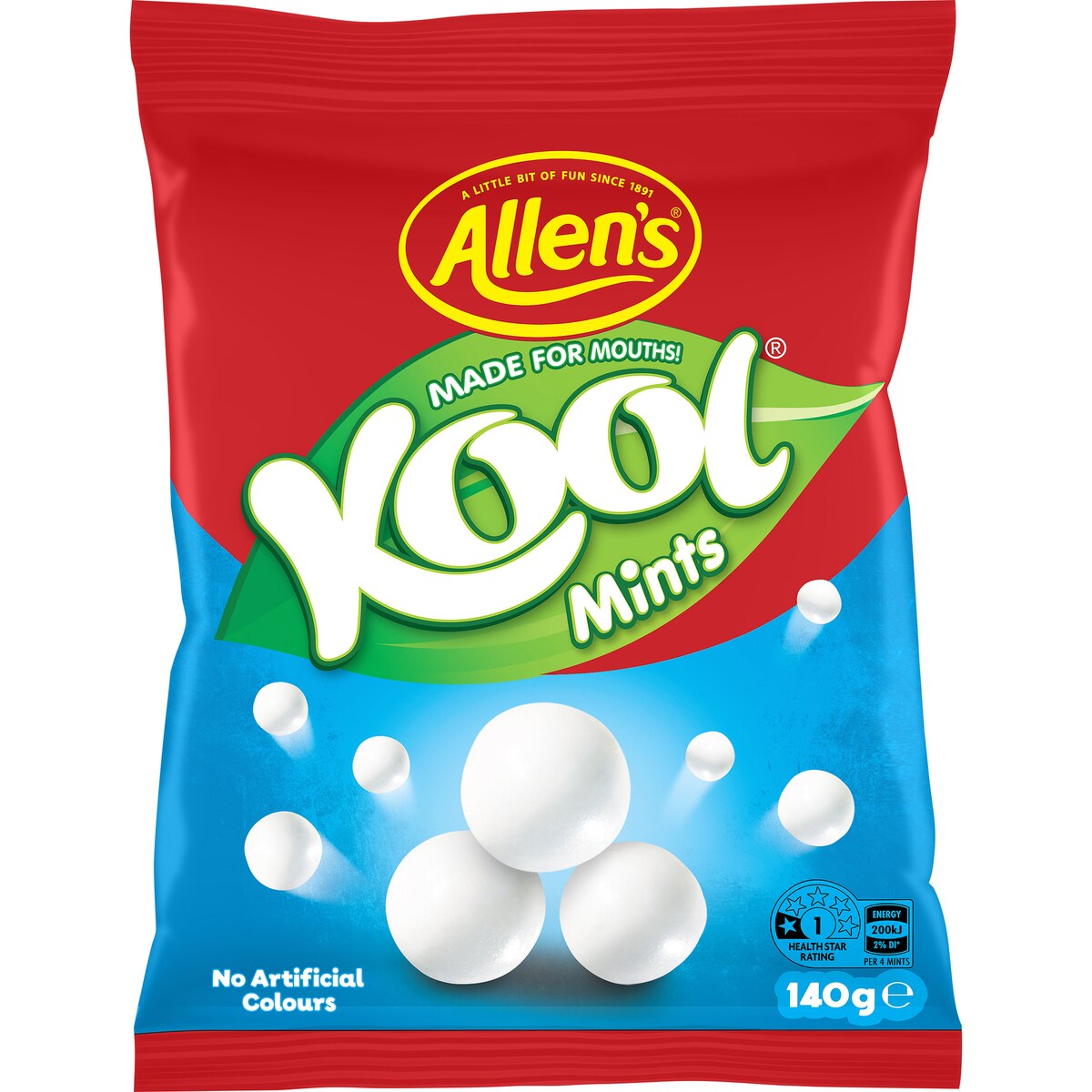 Allen's Kool Mints Lollies Bag 140g