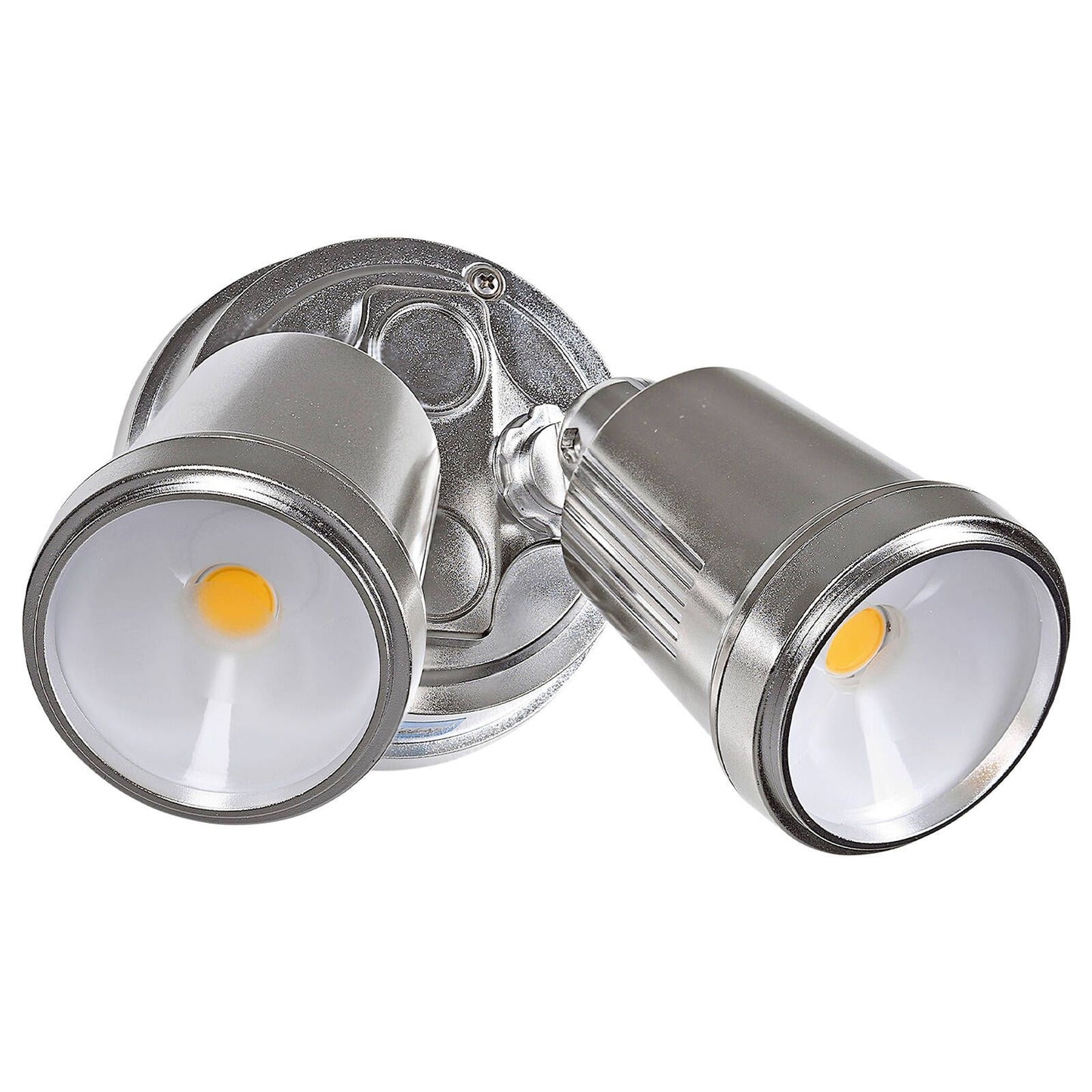 Brilliant Raptor III Twin Flood Light - 20W - 1800 Lumens - Satin Nickel