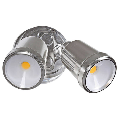 Brilliant Raptor III Twin Flood Light - 20W - 1800 Lumens - Satin Nickel