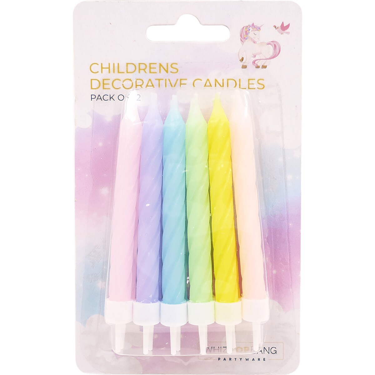 Whiz Pop Bang Children's Decorative Candles 12 Pack