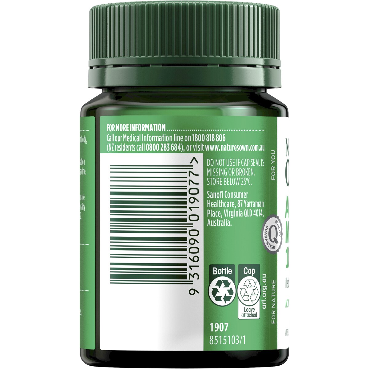 Nature's Own Activated Methyl B12 1000mcg With Vitamin B For Energy 60 Pack