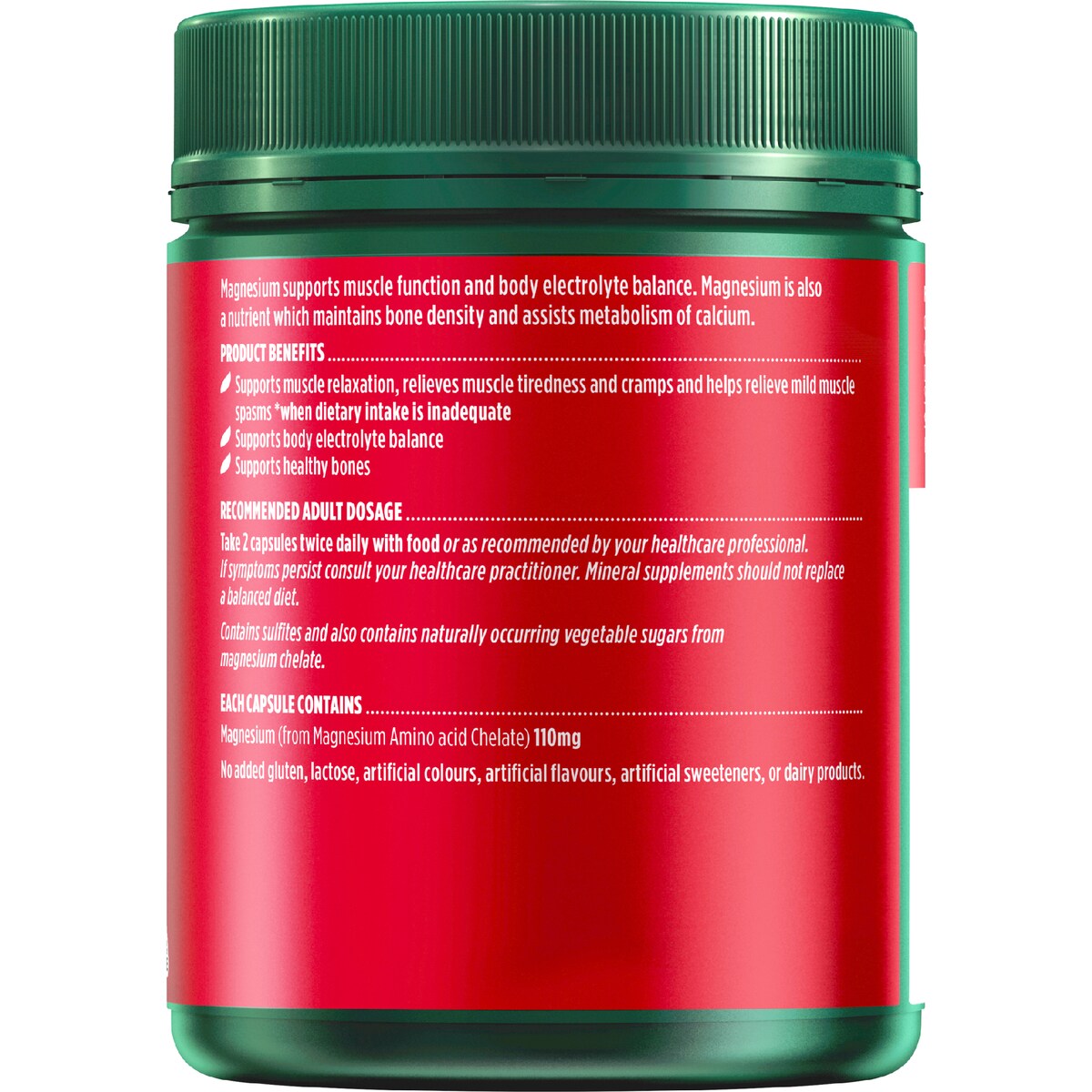 Natures Own Magnesium Chelate 500mg Muscle Health Capsules 300 pack