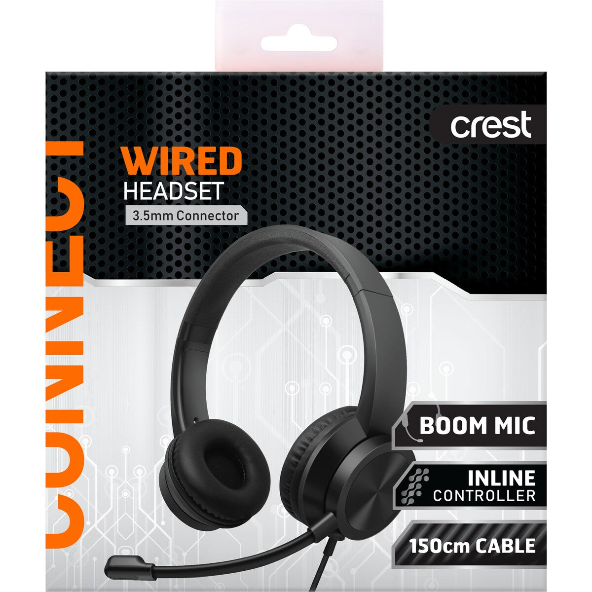 Crest Wired Headset With Boom Mic 3.5mm Connector Each