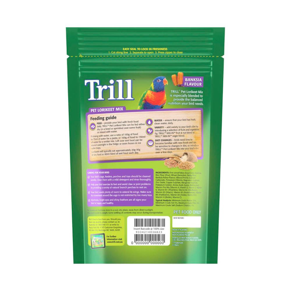 Trill Lorikeet Complete Meal Mix - 500g