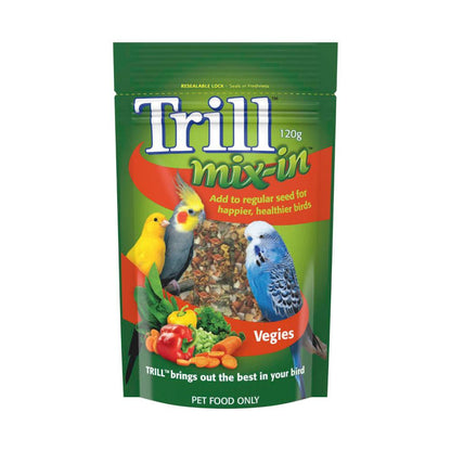 Trill Mix In Dry Bird Seed Food Vegies Pouch - 120g
