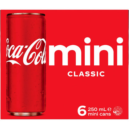 Coca-cola Classic Soft Drink Mini Cans 250ml X 6 Pack