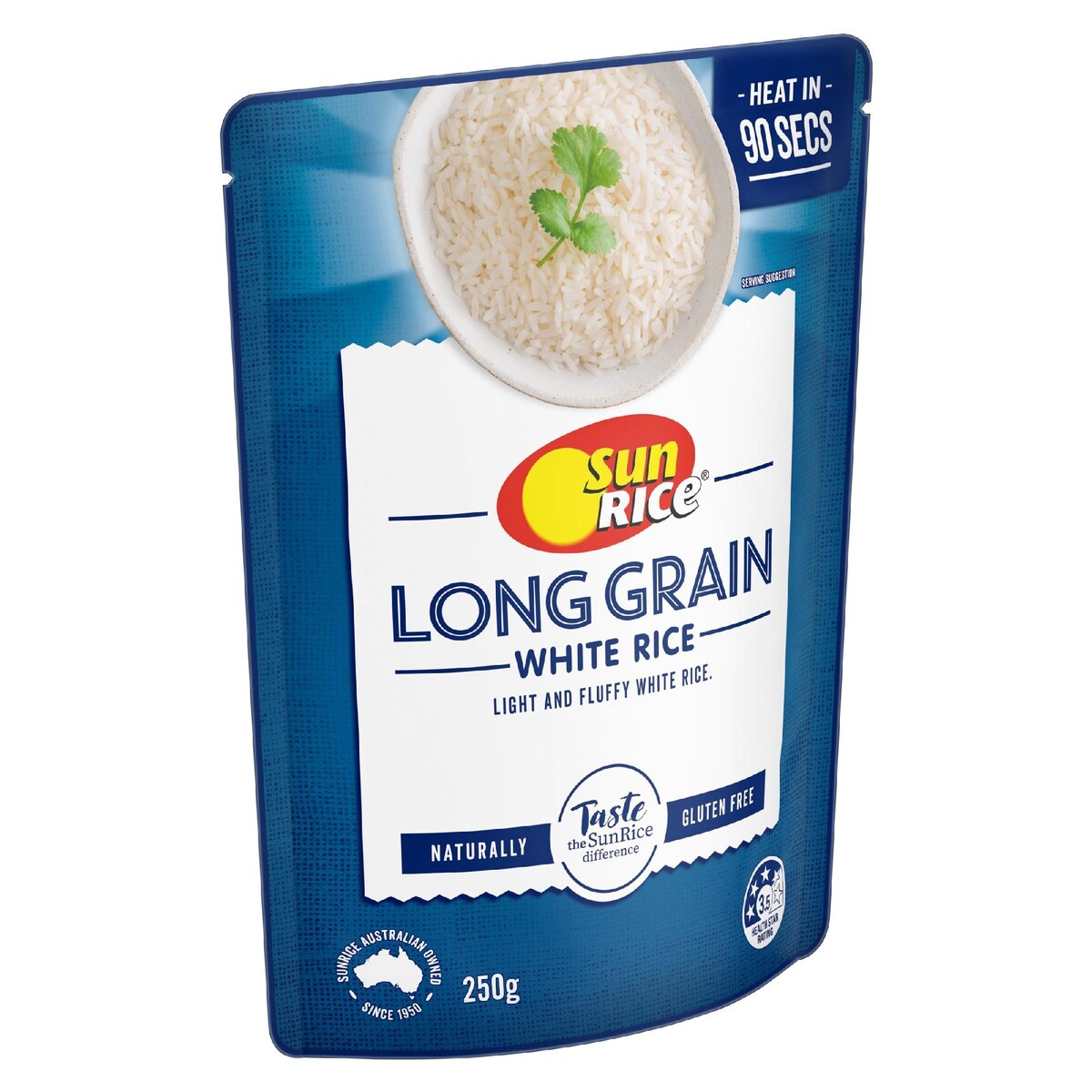 Sunrice Microwave White Long Grain Rice Pouch 250g