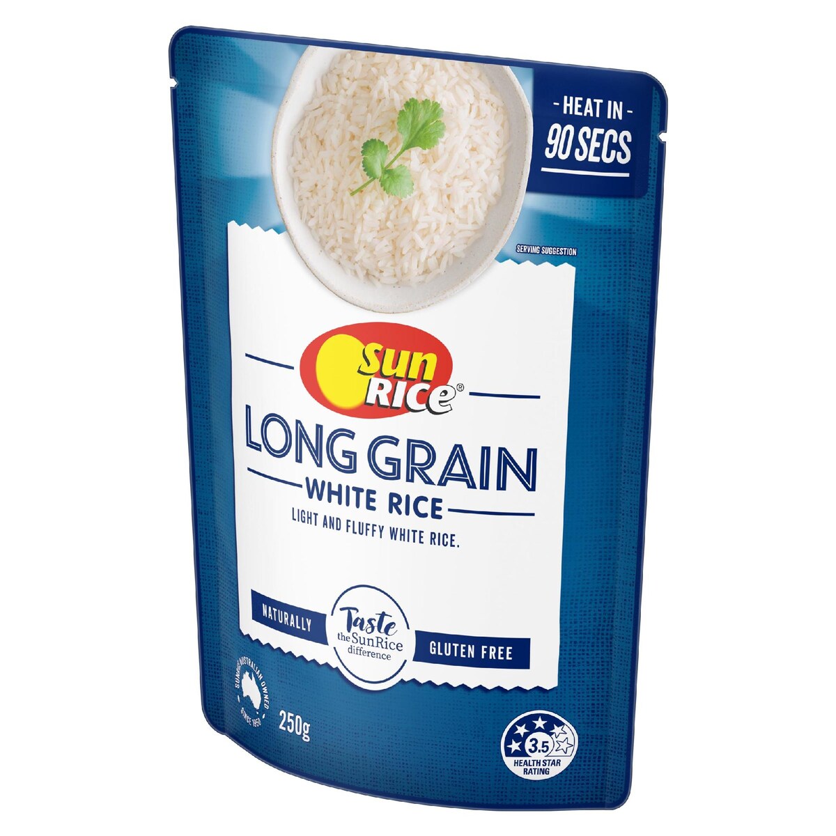 Sunrice Microwave White Long Grain Rice Pouch 250g
