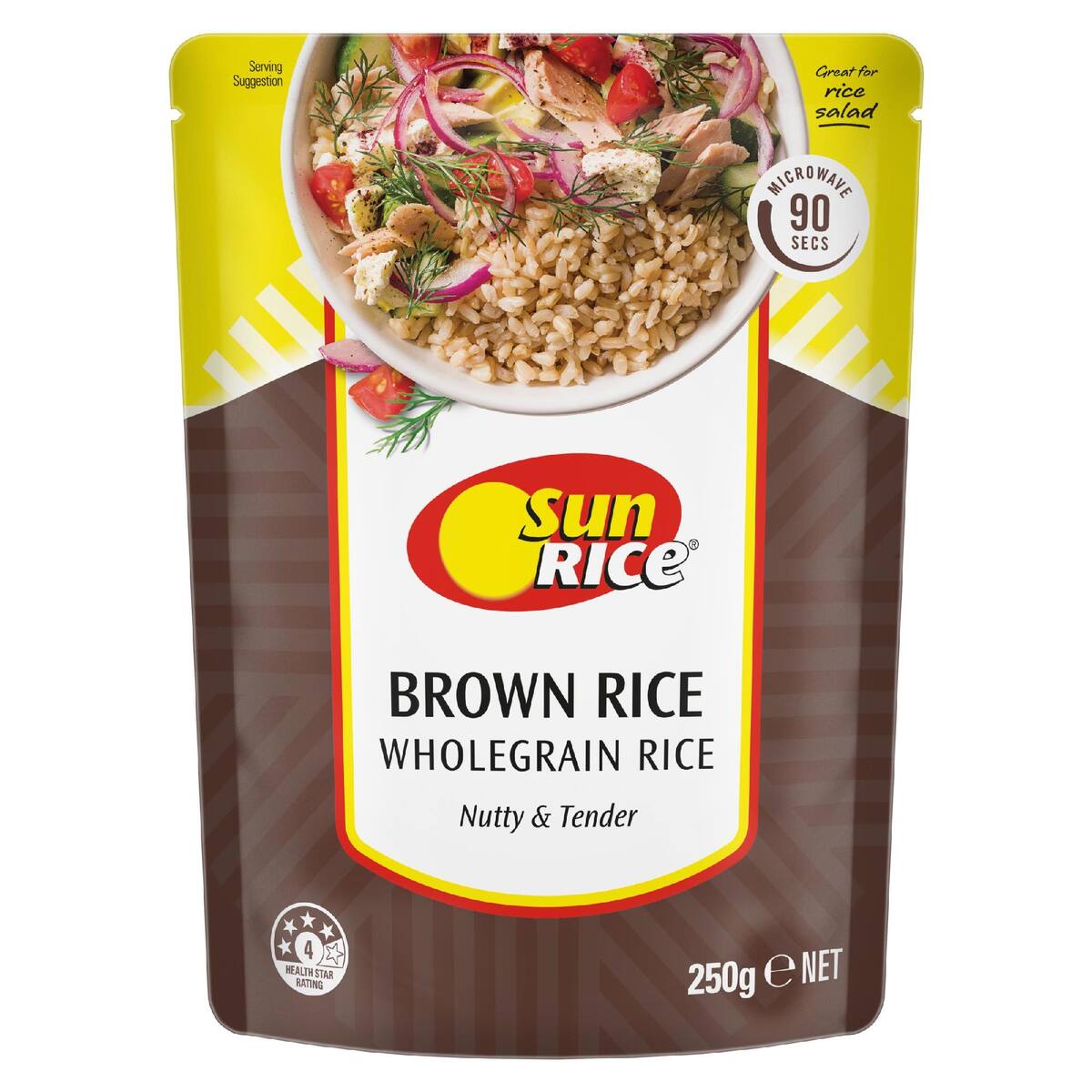 Sunrice Microwave Brown Rice Pouch 250g