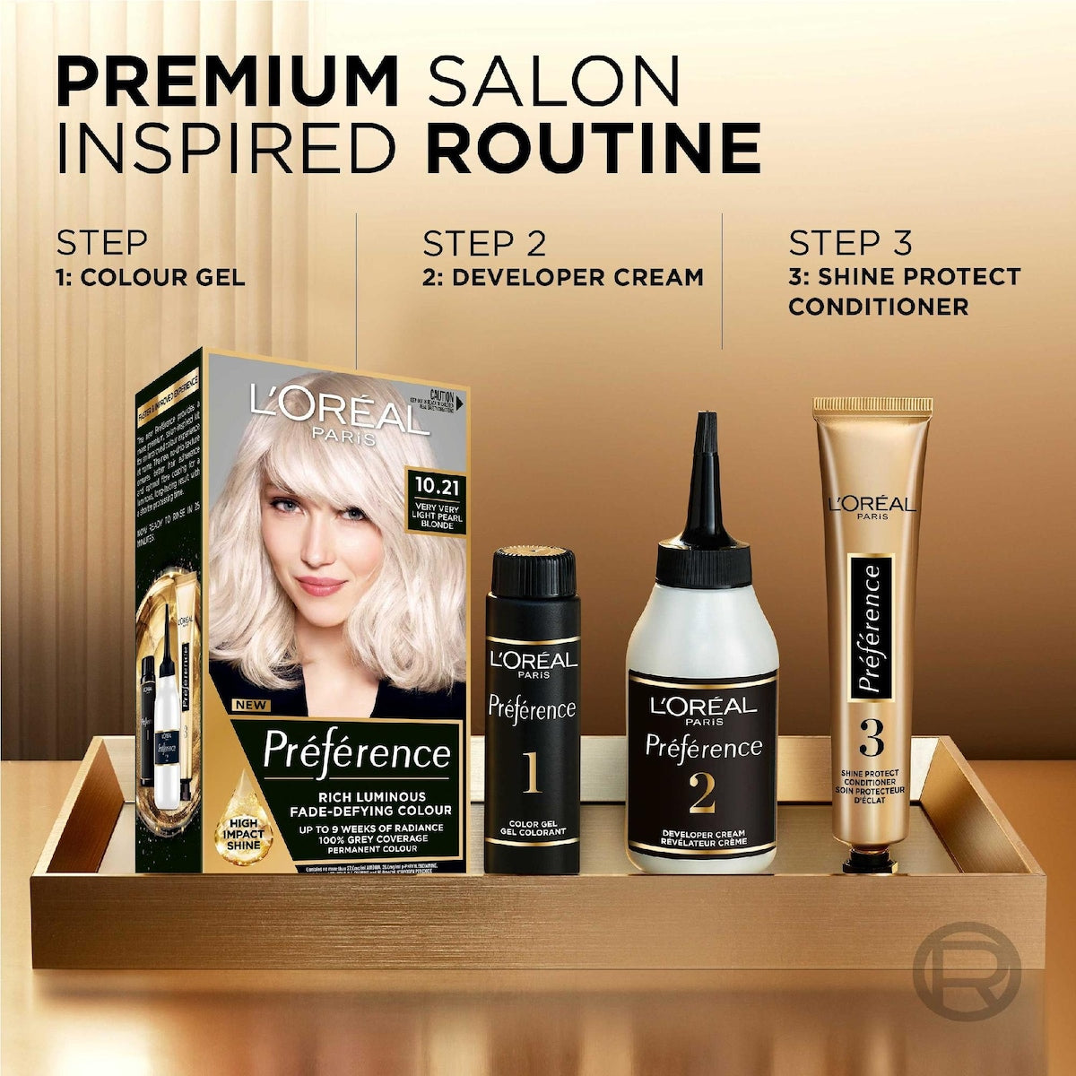 Loreal Paris Preference Hair Colour 10.21 Very Very Light Pearl Blonde Each
