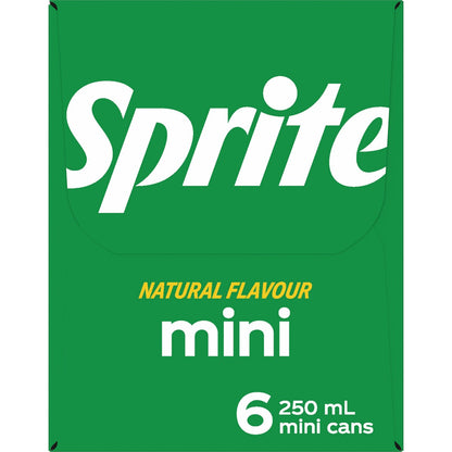 Sprite Lemonade Soft Drink Mini Cans 250ml X 6 Pack
