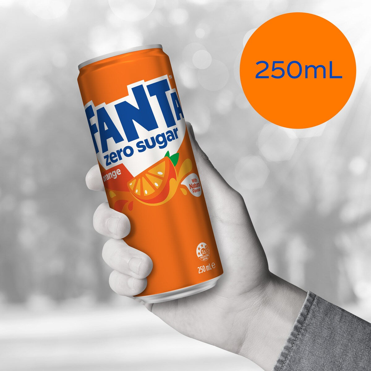 Fanta Orange Zero Sugar Soft Drink Mini Cans 250mL x 6 pack